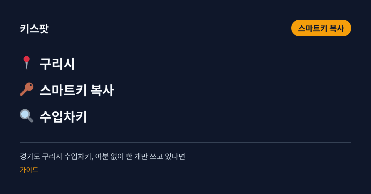 경기도 구리시 수입차키, 여분 없이 한 개만 쓰고 있다면