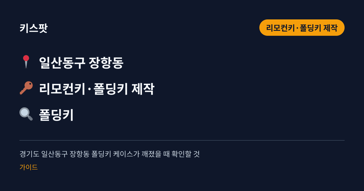 경기도 일산동구 장항동 폴딩키 케이스가 깨졌을 때 확인할 것